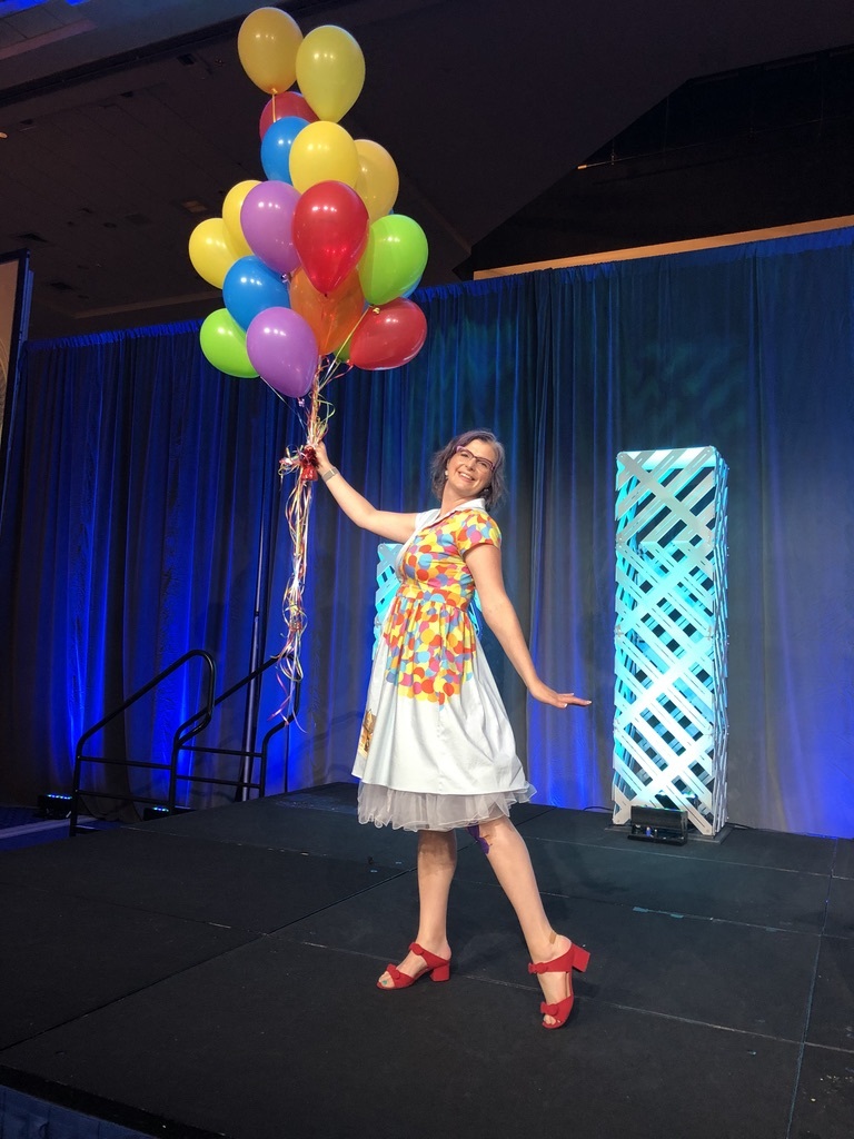 Christina on stage at the Agile2019 conference.