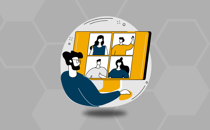 A facilitator leads a virtual group session, guiding participants through a structured conversation on-screen.